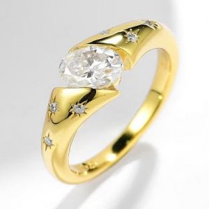 Bague lumière stellaire dorée